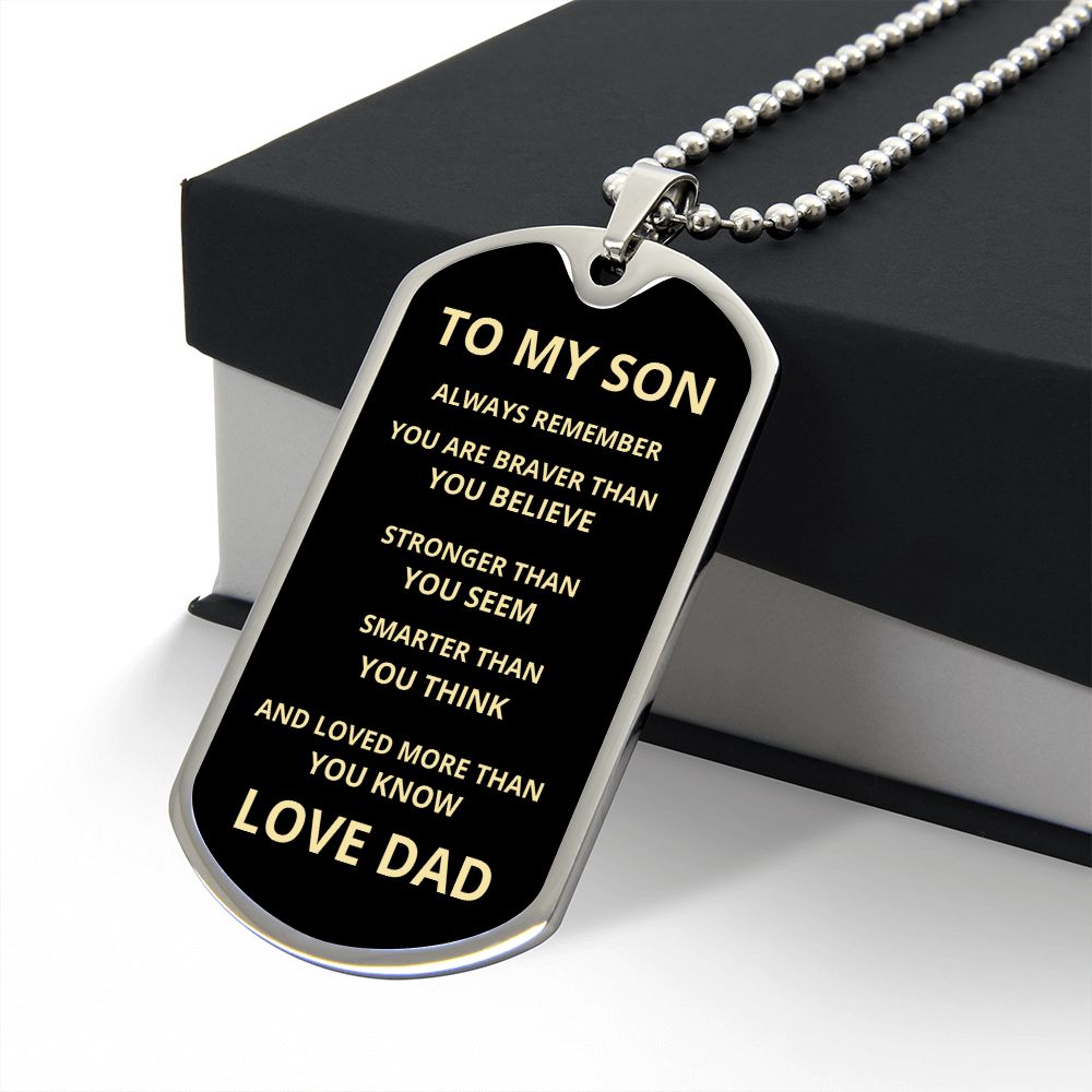 TO MY SON | ALWAYS REMEMBER DOG TAG