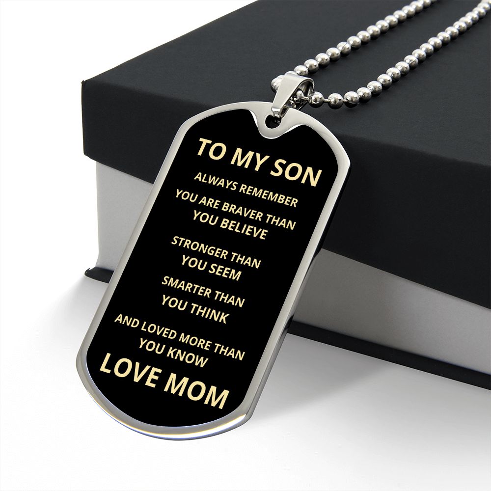 TO MY SON | ALWAYS REMEMBER DOG TAG
