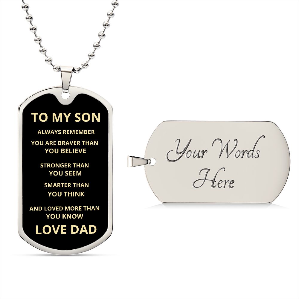 TO MY SON | ALWAYS REMEMBER DOG TAG