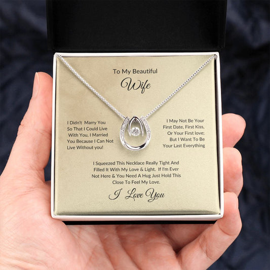 TO MY BEAUTIFUL WIFE-LUCKY IN LOVE NECKLACE