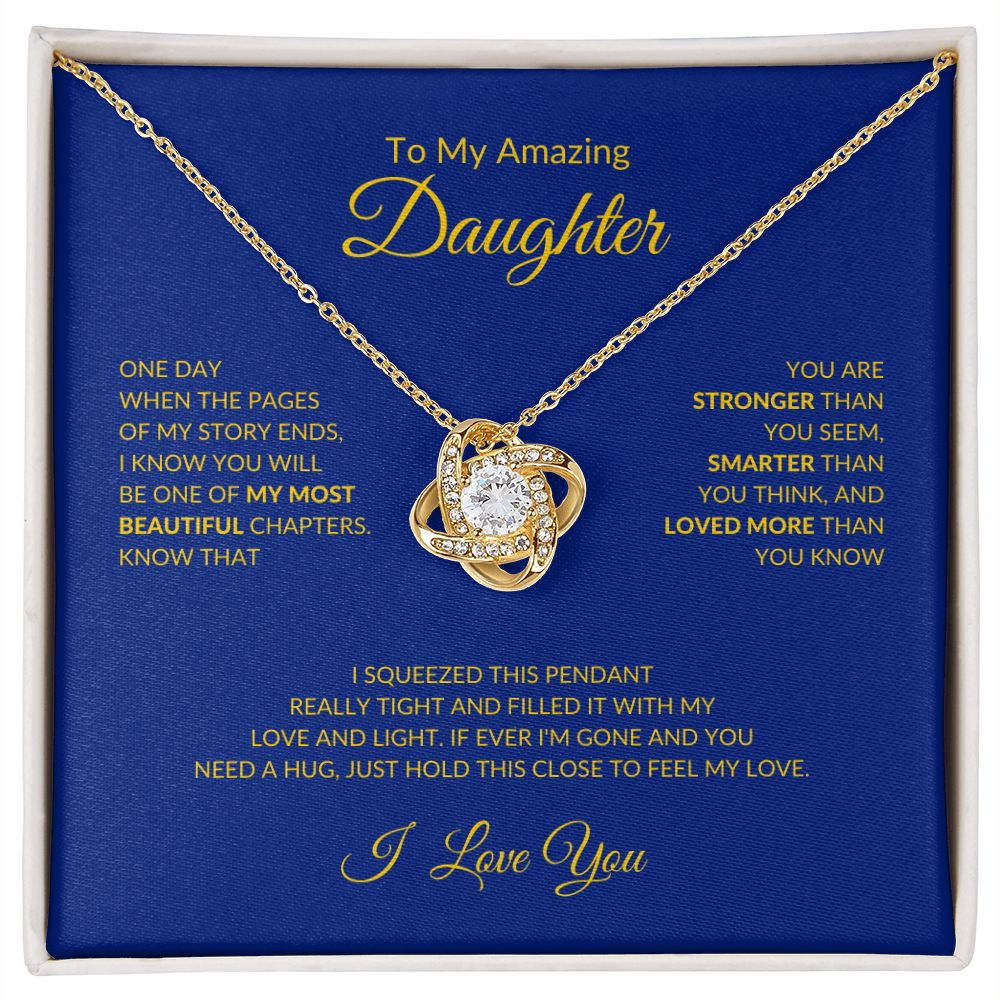 To My Amazing Daughter | Love Knot Necklace (Yellow & Gold Variants)