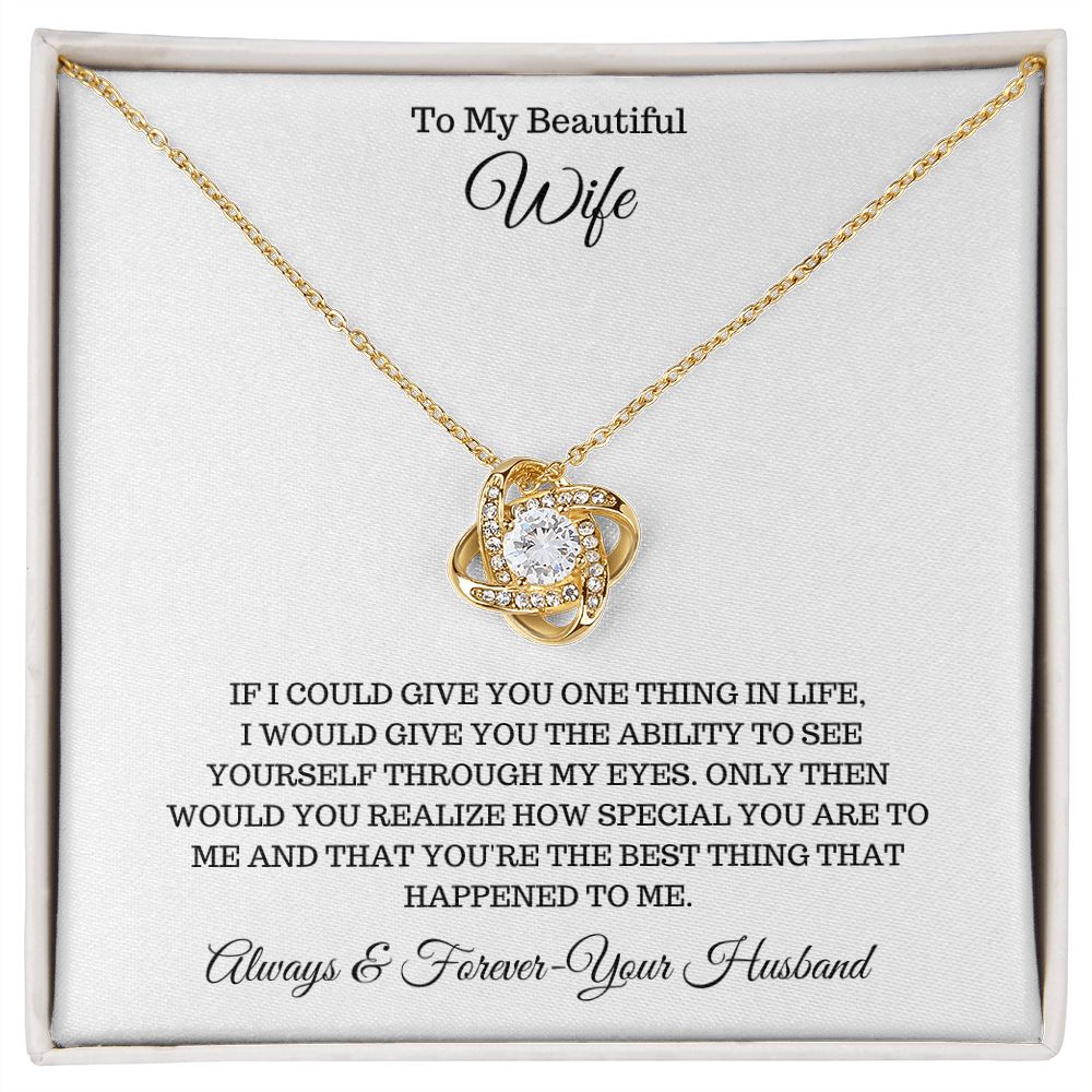 To My Beautiful Wife | Loving Knot Necklace