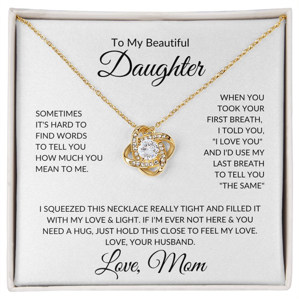 To My Beautiful Daughter | Love Knot Necklace