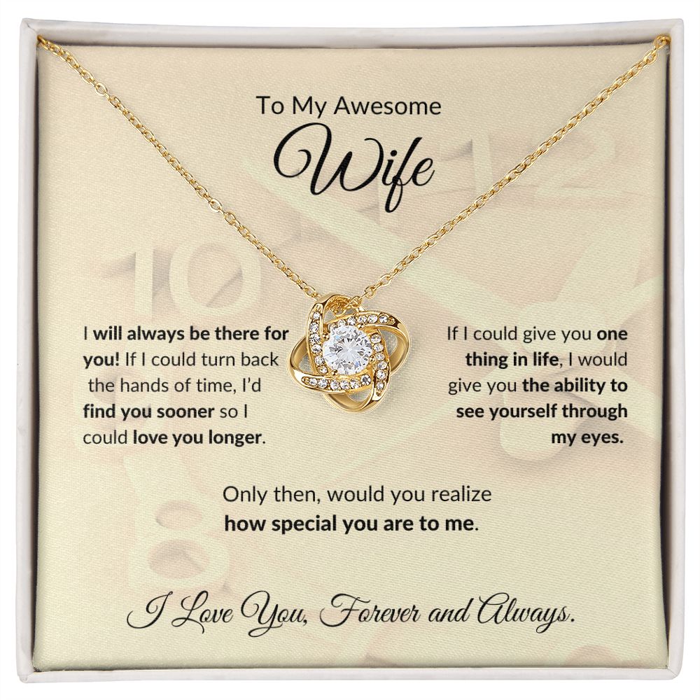 To My Awesome Wife | Love Knot Necklace (Yellow & Gold Variants