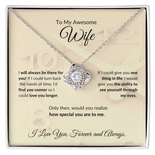 To My Awesome Wife | Love Knot Necklace (Yellow & Gold Variants