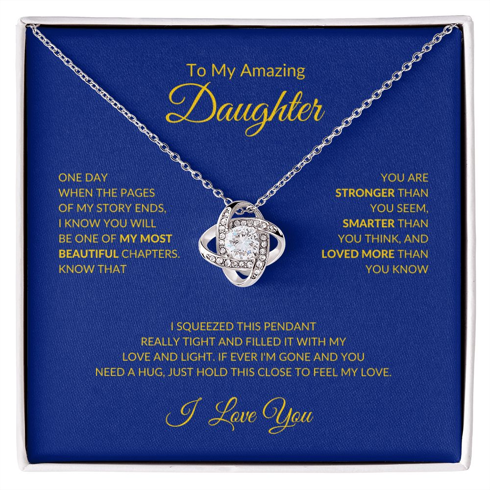 To My Amazing Daughter | Love Knot Necklace (Yellow & Gold Variants)