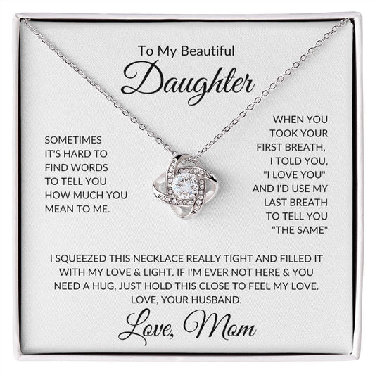 To My Beautiful Daughter | Love Knot Necklace