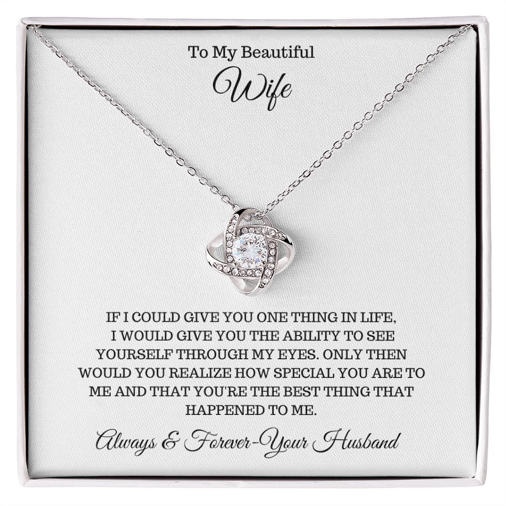 To My Beautiful Wife | Loving Knot Necklace
