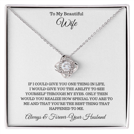 To My Beautiful Wife | Loving Knot Necklace