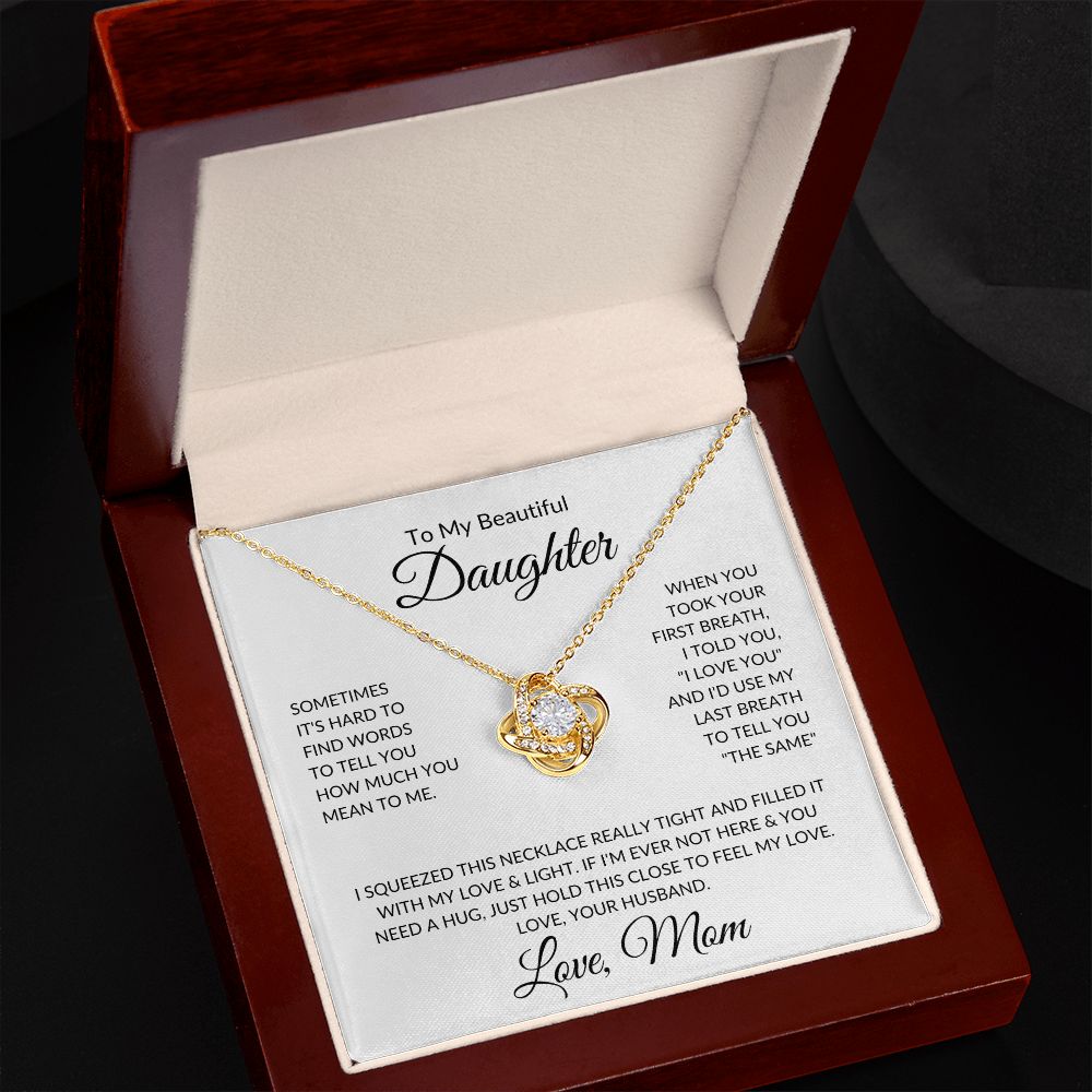 To My Beautiful Daughter | Love Knot Necklace