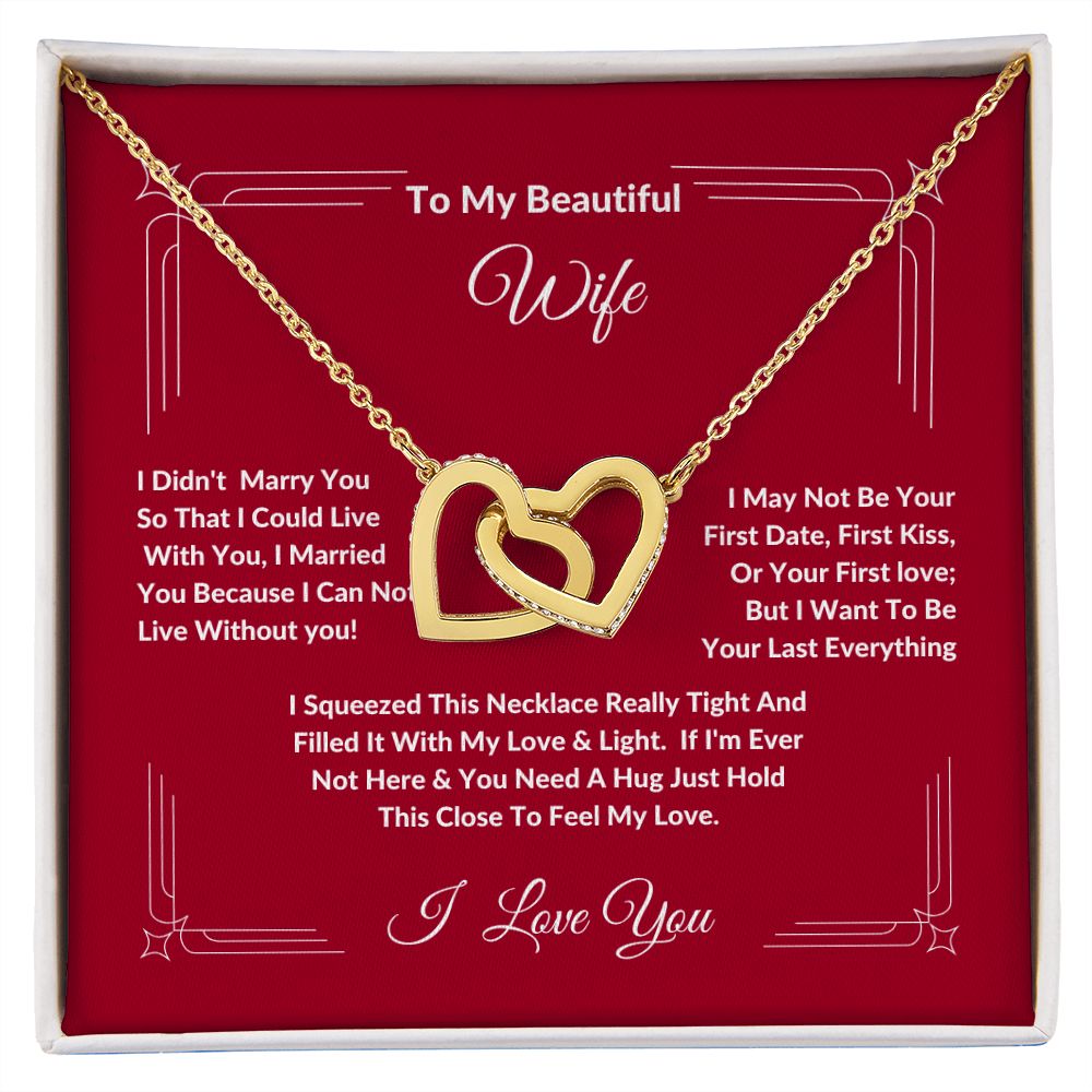 To My Beautiful Wife | Interlocking Hearts Necklace