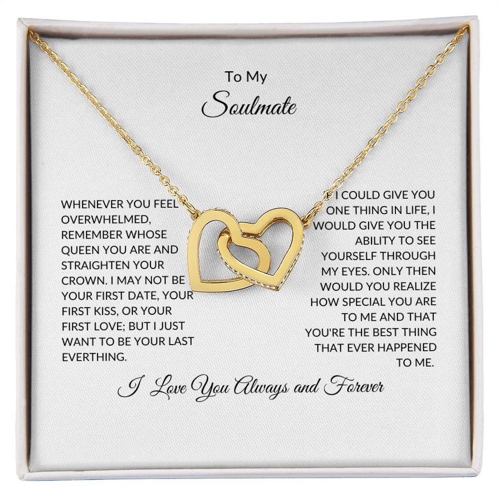 To My Soulmate-Interlocking Heart Necklace (Yellow & Gold White Variants)