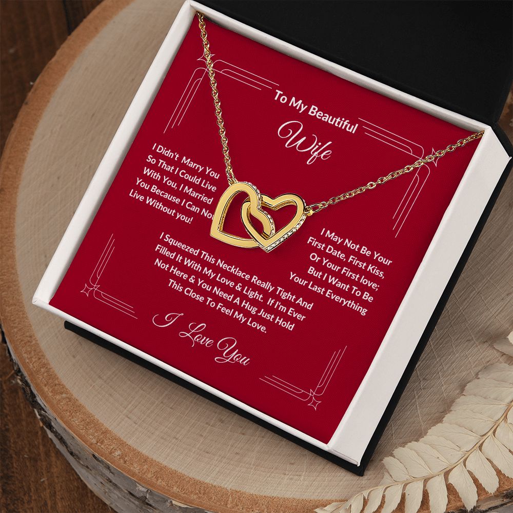 To My Beautiful Wife | Interlocking Hearts Necklace