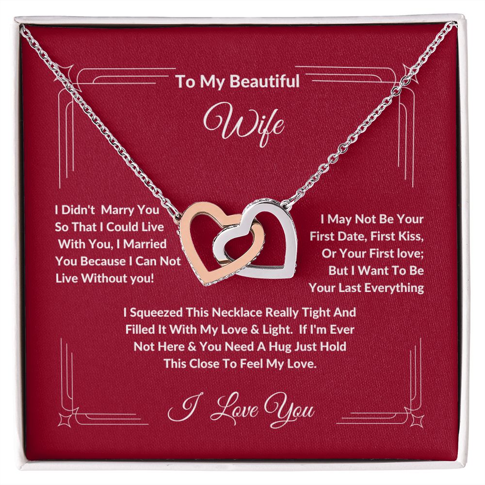 To My Beautiful Wife | Interlocking Hearts Necklace