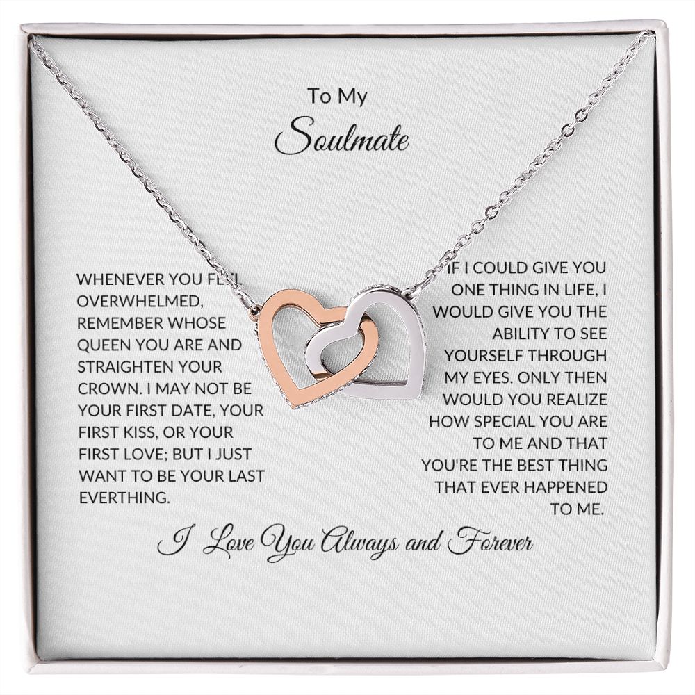 To My Soulmate-Interlocking Heart Necklace (Yellow & Gold White Variants)