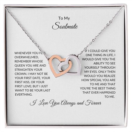 To My Soulmate-Interlocking Heart Necklace (Yellow & Gold White Variants)