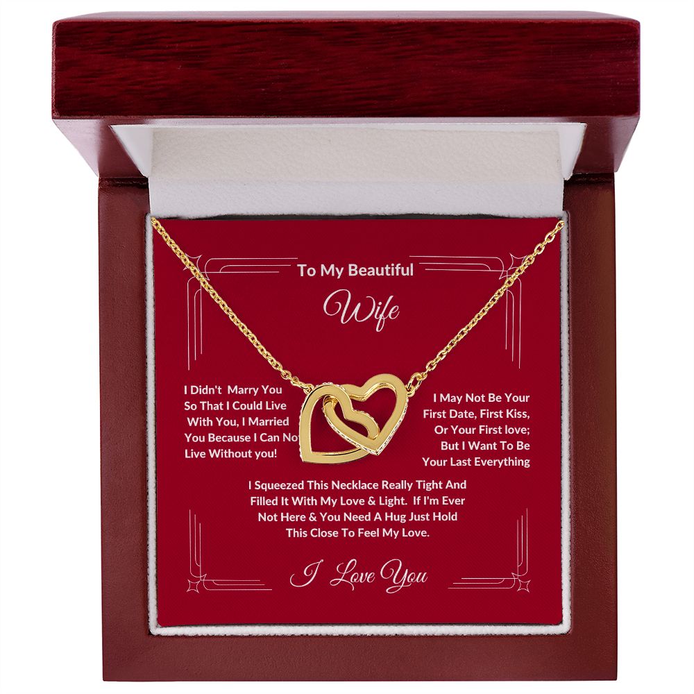 To My Beautiful Wife | Interlocking Hearts Necklace