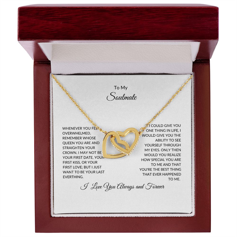 To My Soulmate-Interlocking Heart Necklace (Yellow & Gold White Variants)