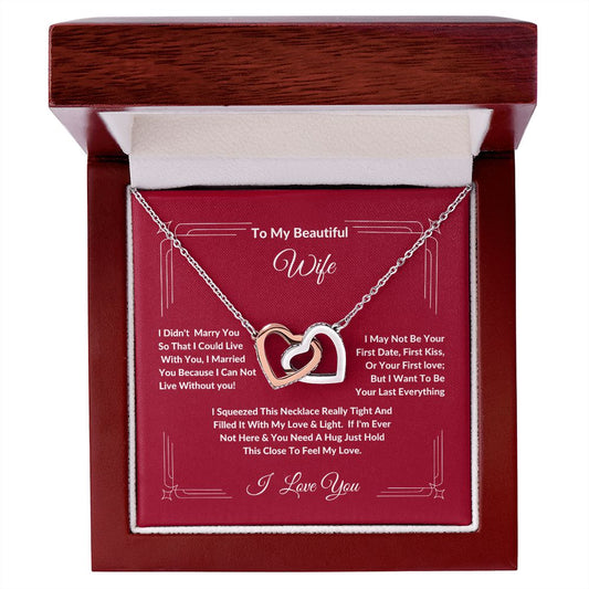 To My Beautiful Wife | Interlocking Hearts Necklace