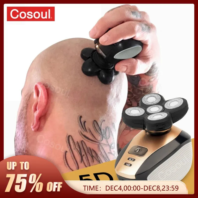 Bald Head Hair Shaver Electric Shaver for Men Rechargeable Electric Men Shaver Body Hair Trimmer Clipper Electric Razor